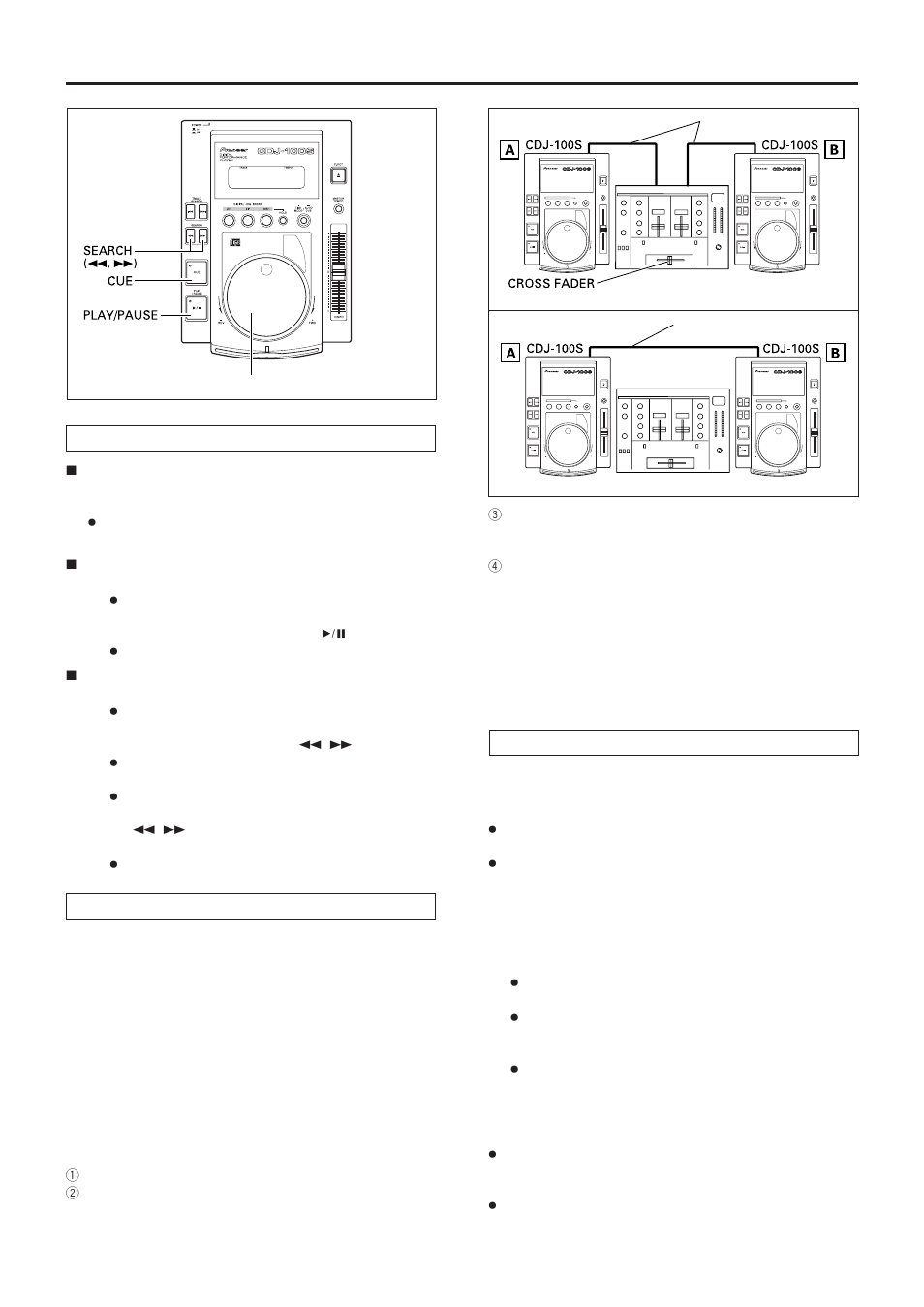 Fader start playback, Cueing relay play using two players | Pioneer CDJ-100S User Manual | Page 12 / 16