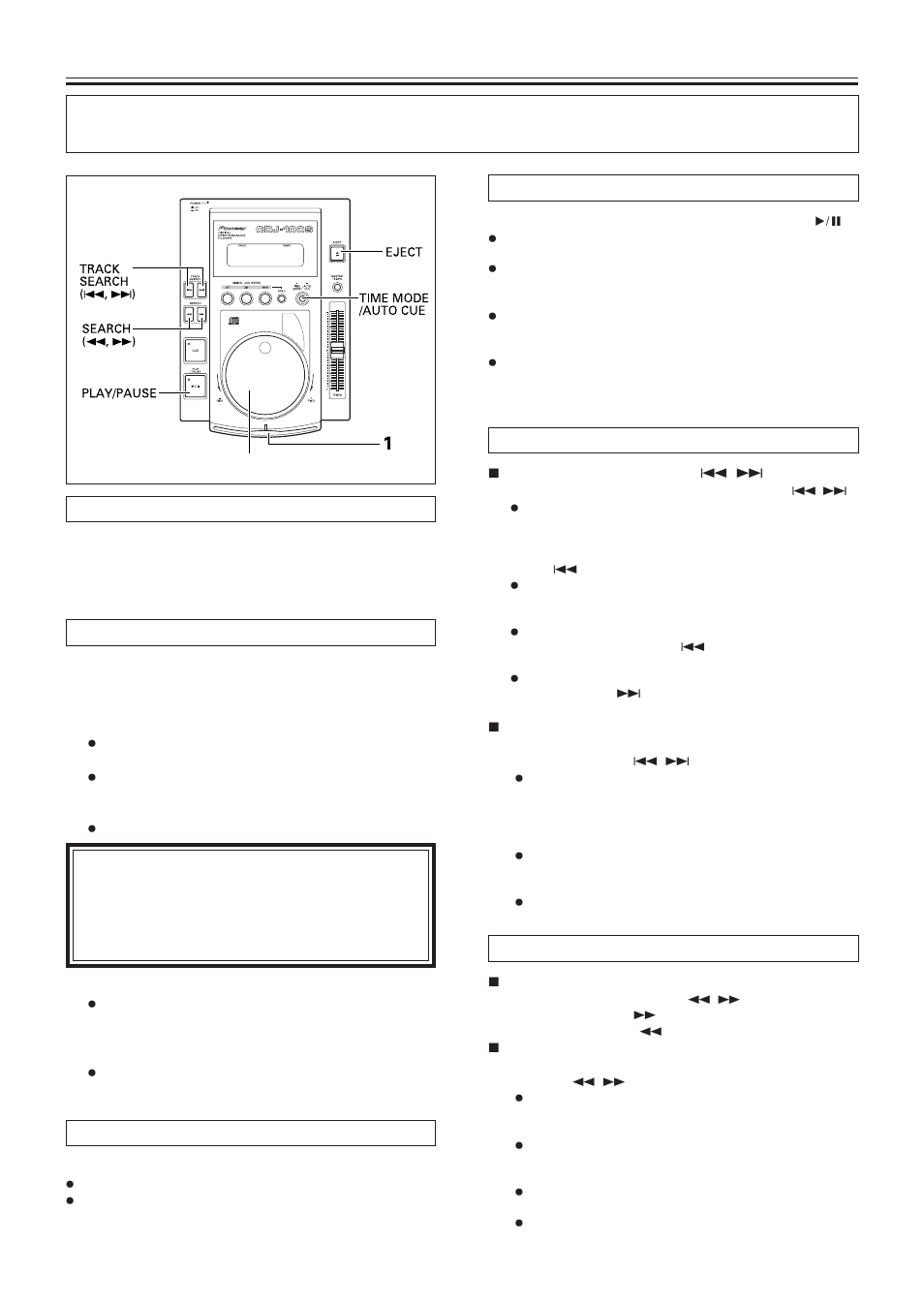 Ordinary cd player operations, Setting the auto cue function on/off, Playback operations | Track cueing, Fast-forward / fast-reverse | Pioneer CDJ-100S User Manual | Page 9 / 16