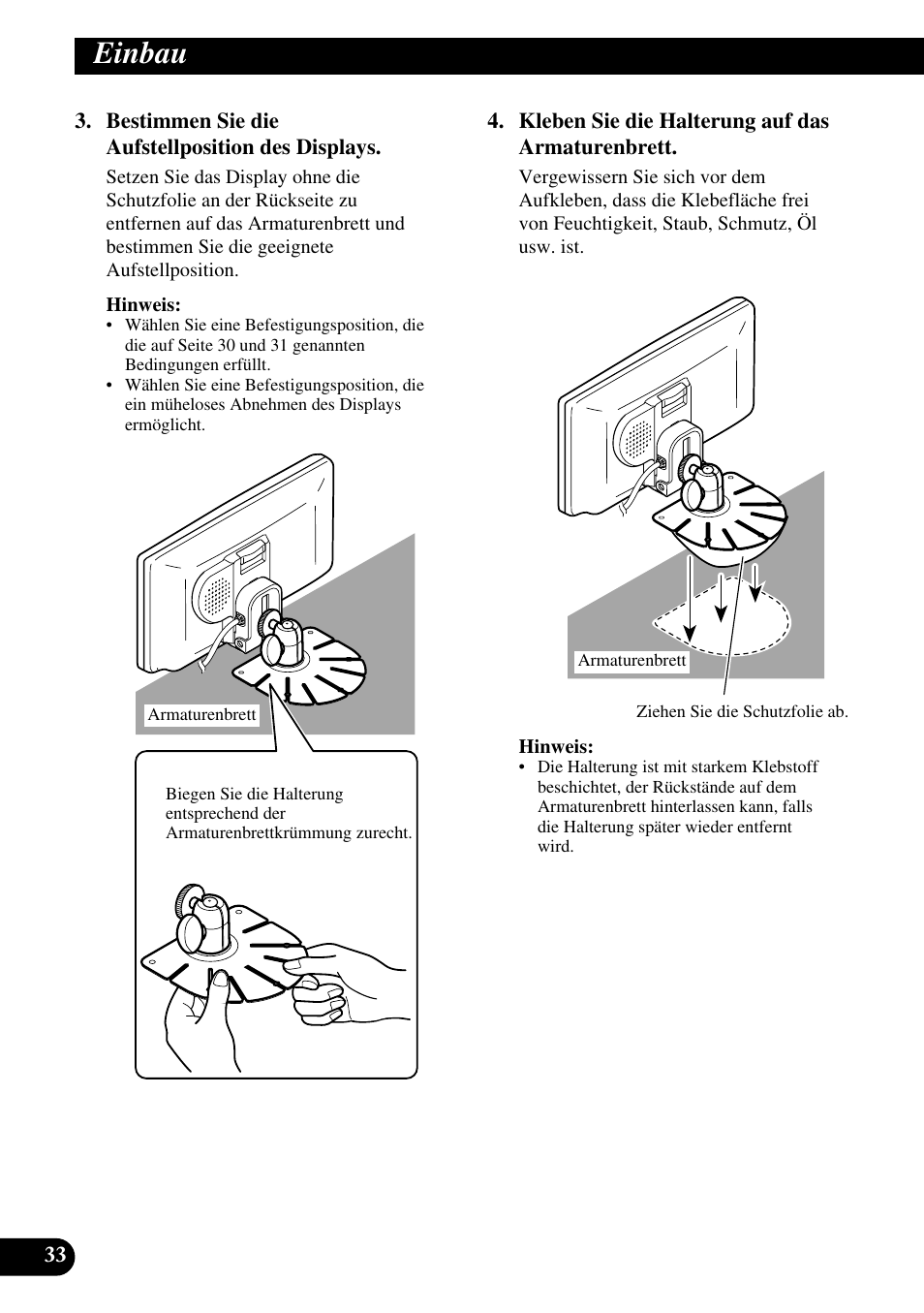 Einbau | Pioneer AVD-W6210 User Manual | Page 106 / 112
