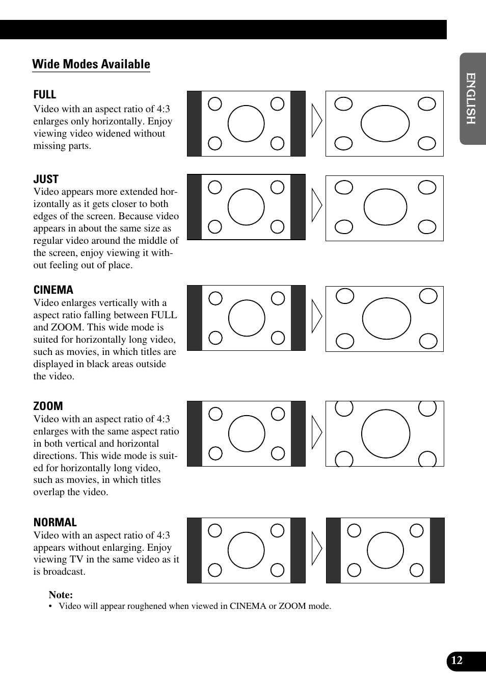 Wide modes available | Pioneer AVD-W6210 User Manual | Page 13 / 112