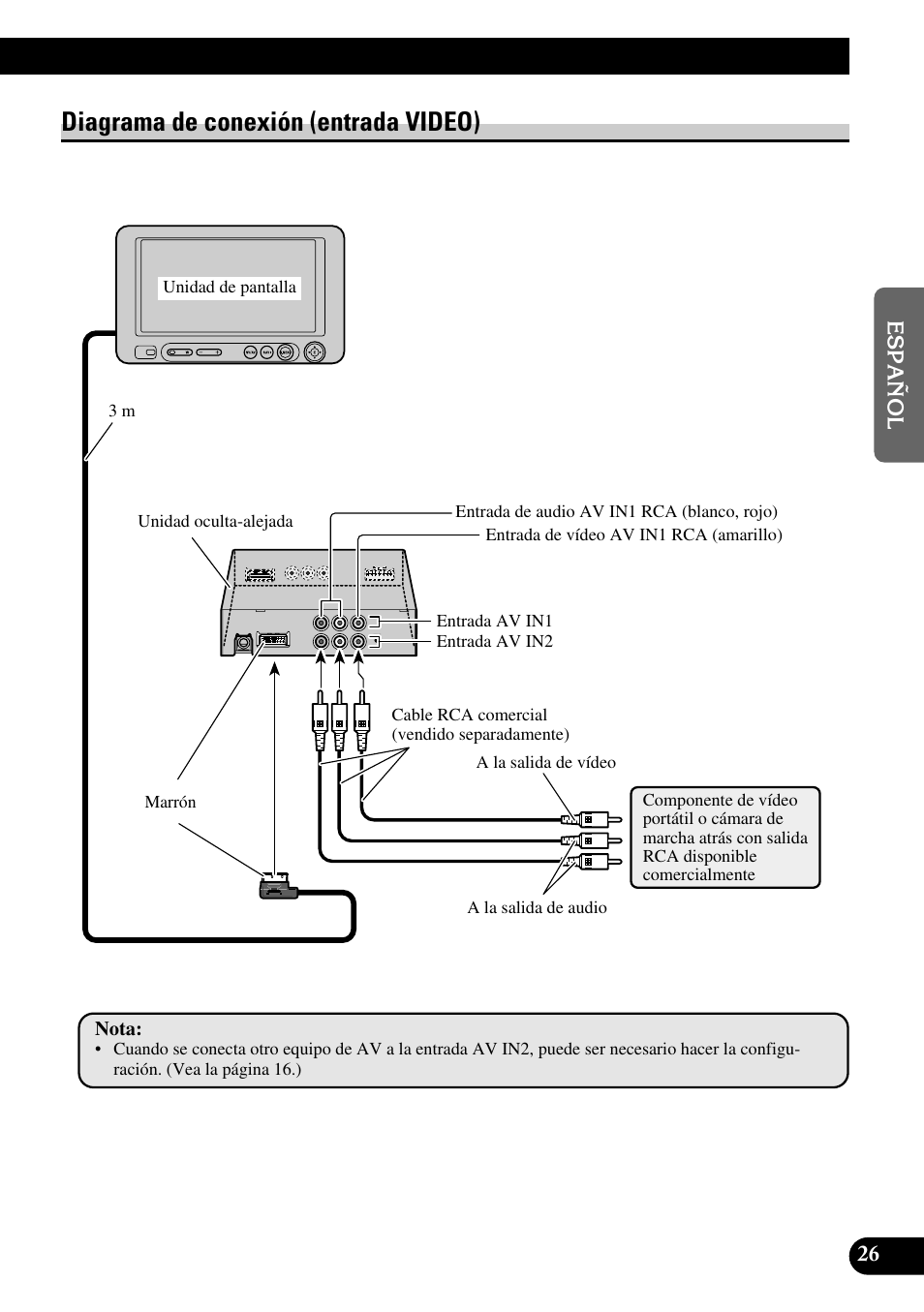 Diagrama de conexión (entrada video) | Pioneer AVD-W6210 User Manual | Page 63 / 112