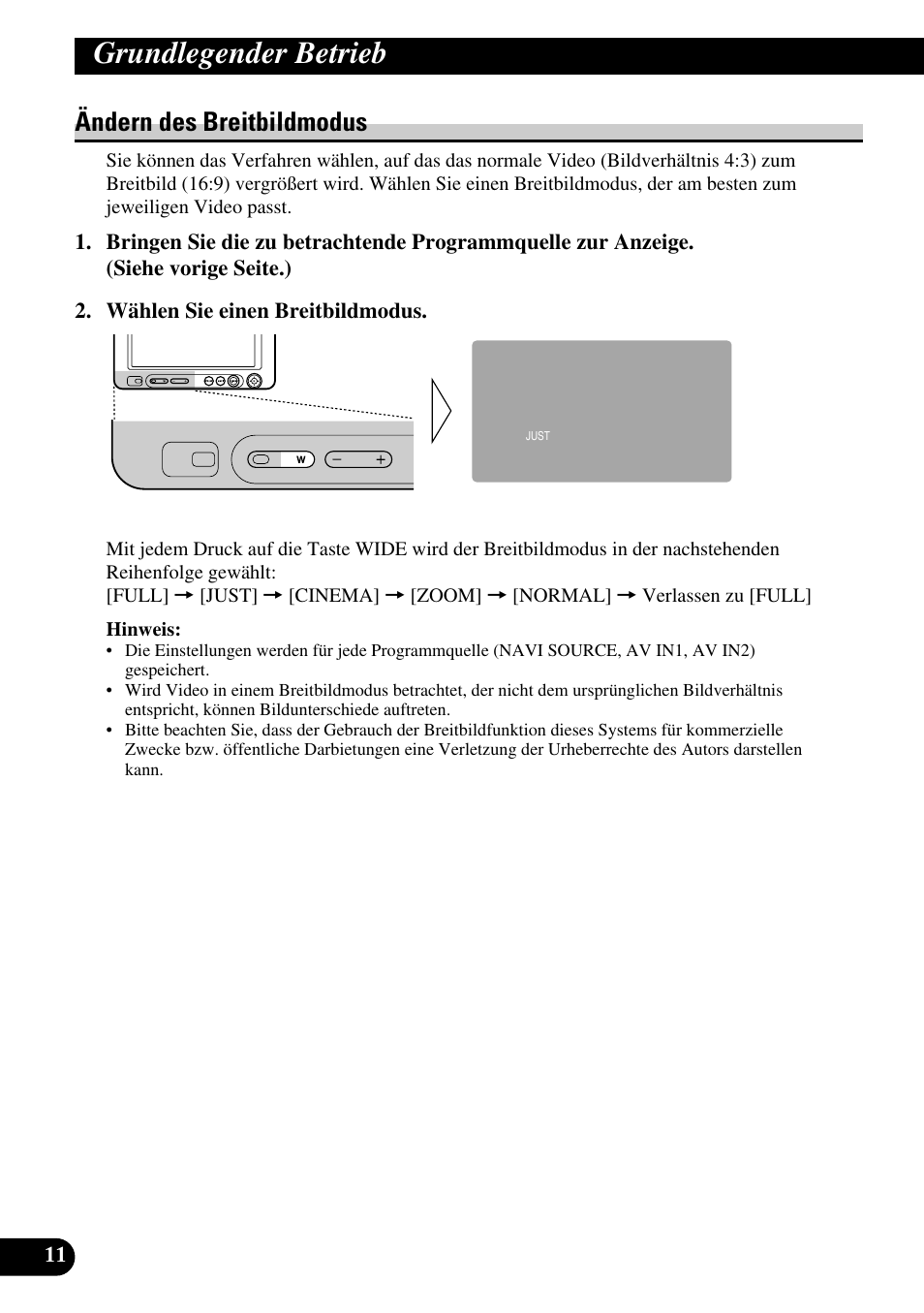 Ändern des breitbildmodus, Grundlegender betrieb | Pioneer AVD-W6210 User Manual | Page 84 / 112