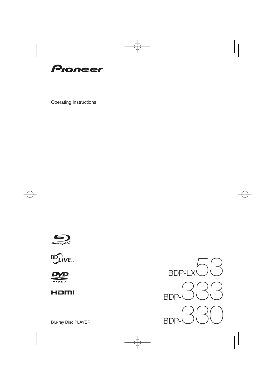 Pioneer BDP-LX53 User Manual | 64 pages