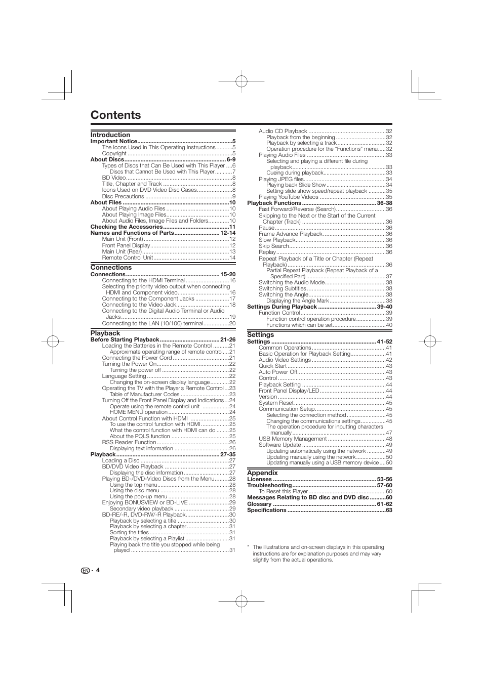 Pioneer BDP-LX53 User Manual | Page 4 / 64