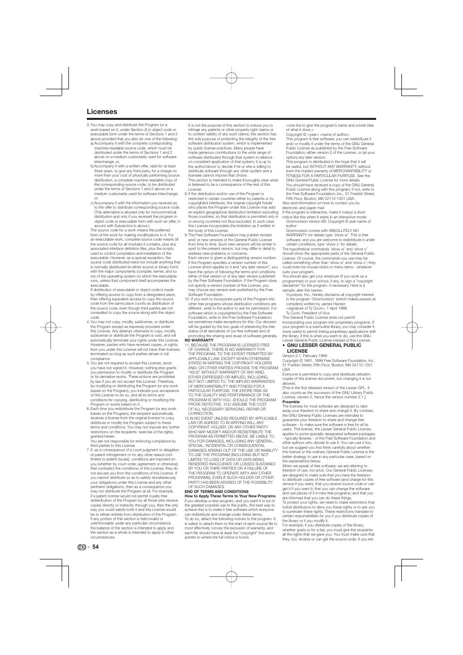 Licenses | Pioneer BDP-LX53 User Manual | Page 54 / 64