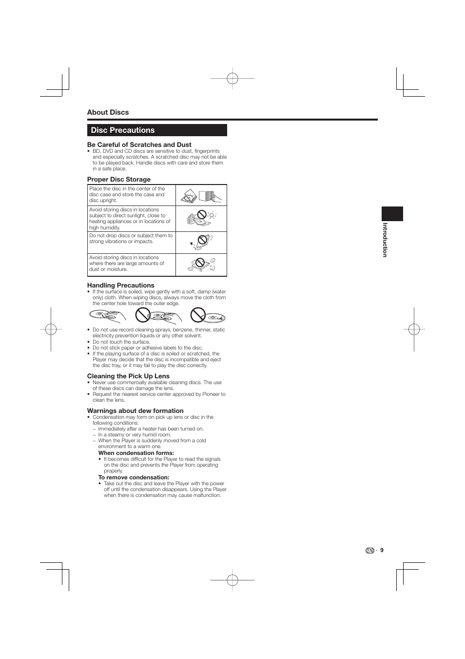 Disc precautions | Pioneer BDP-LX53 User Manual | Page 9 / 64
