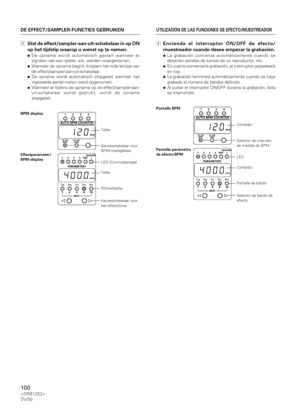 Drb1252> du/sp | Pioneer DJM-600 User Manual | Page 100 / 110