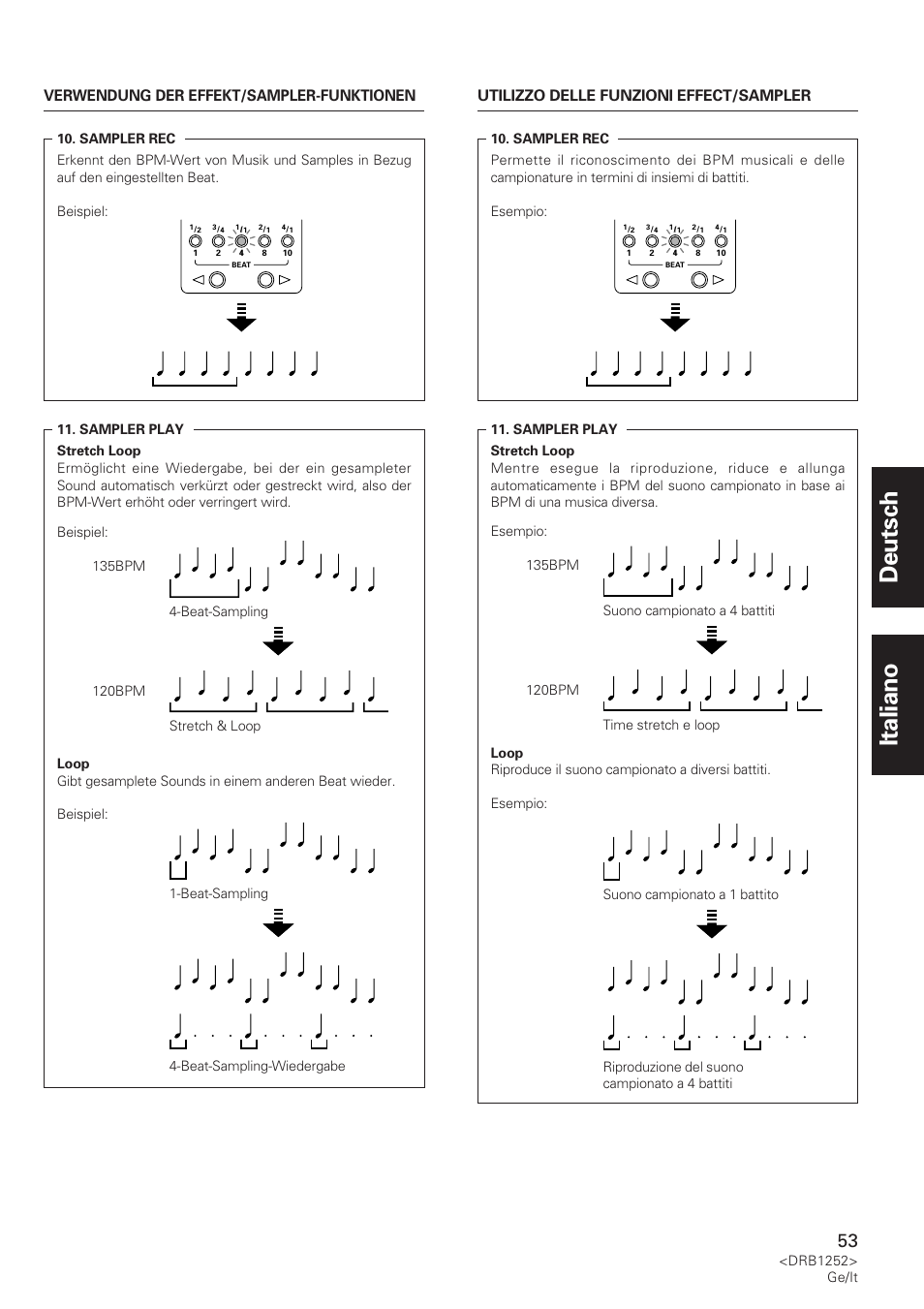 Deutsch italiano | Pioneer DJM-600 User Manual | Page 53 / 110