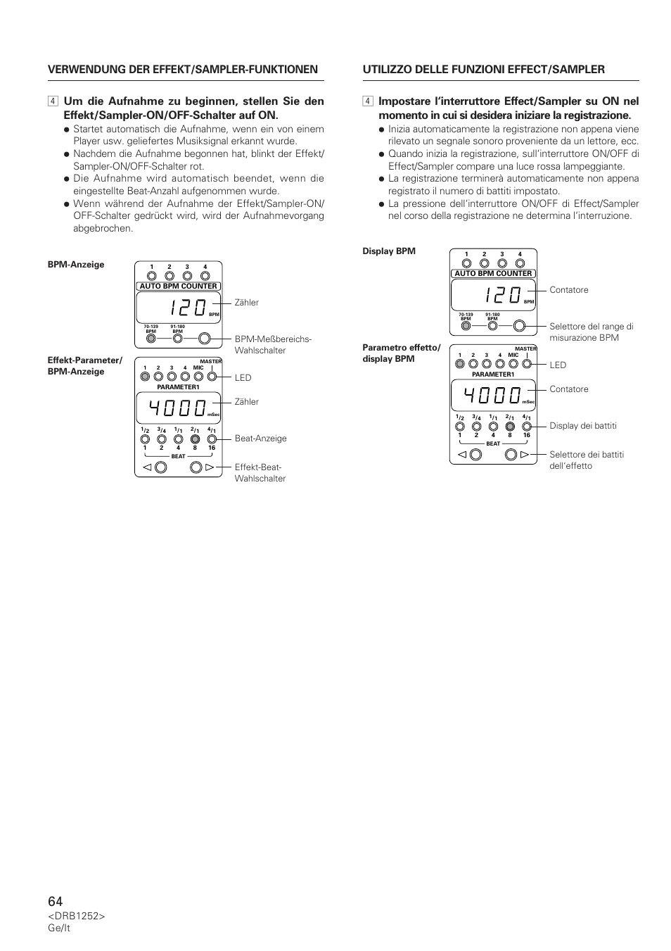 Drb1252> ge/it | Pioneer DJM-600 User Manual | Page 64 / 110