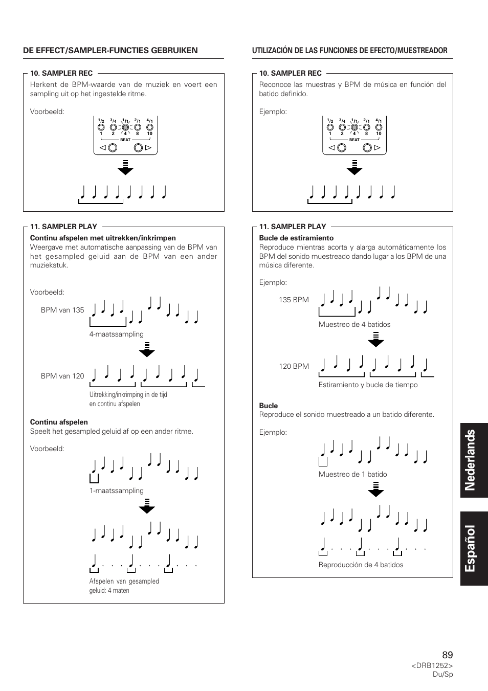 Nederlands español | Pioneer DJM-600 User Manual | Page 89 / 110