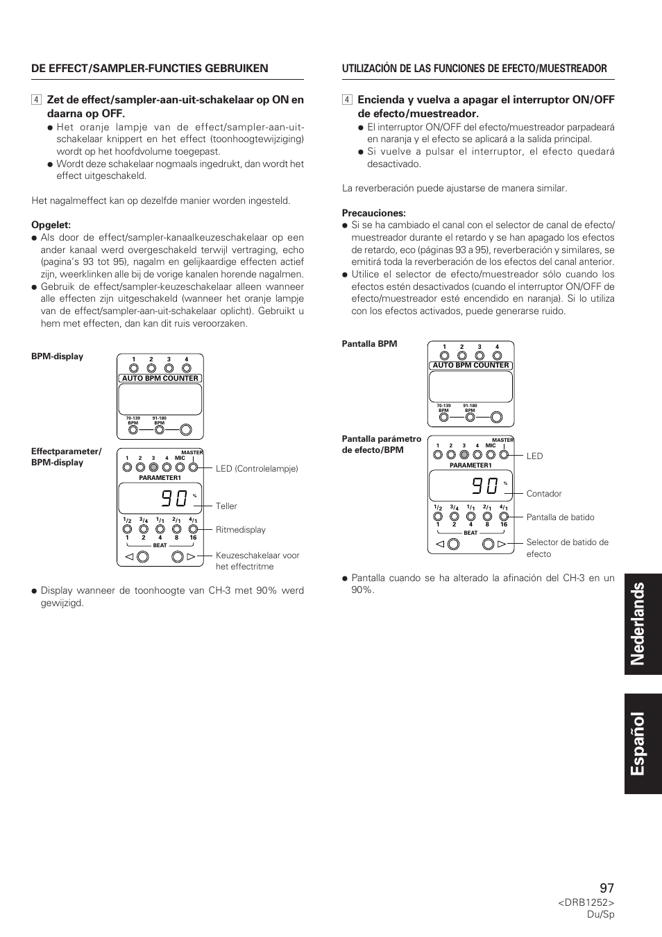 Nederlands español | Pioneer DJM-600 User Manual | Page 97 / 110