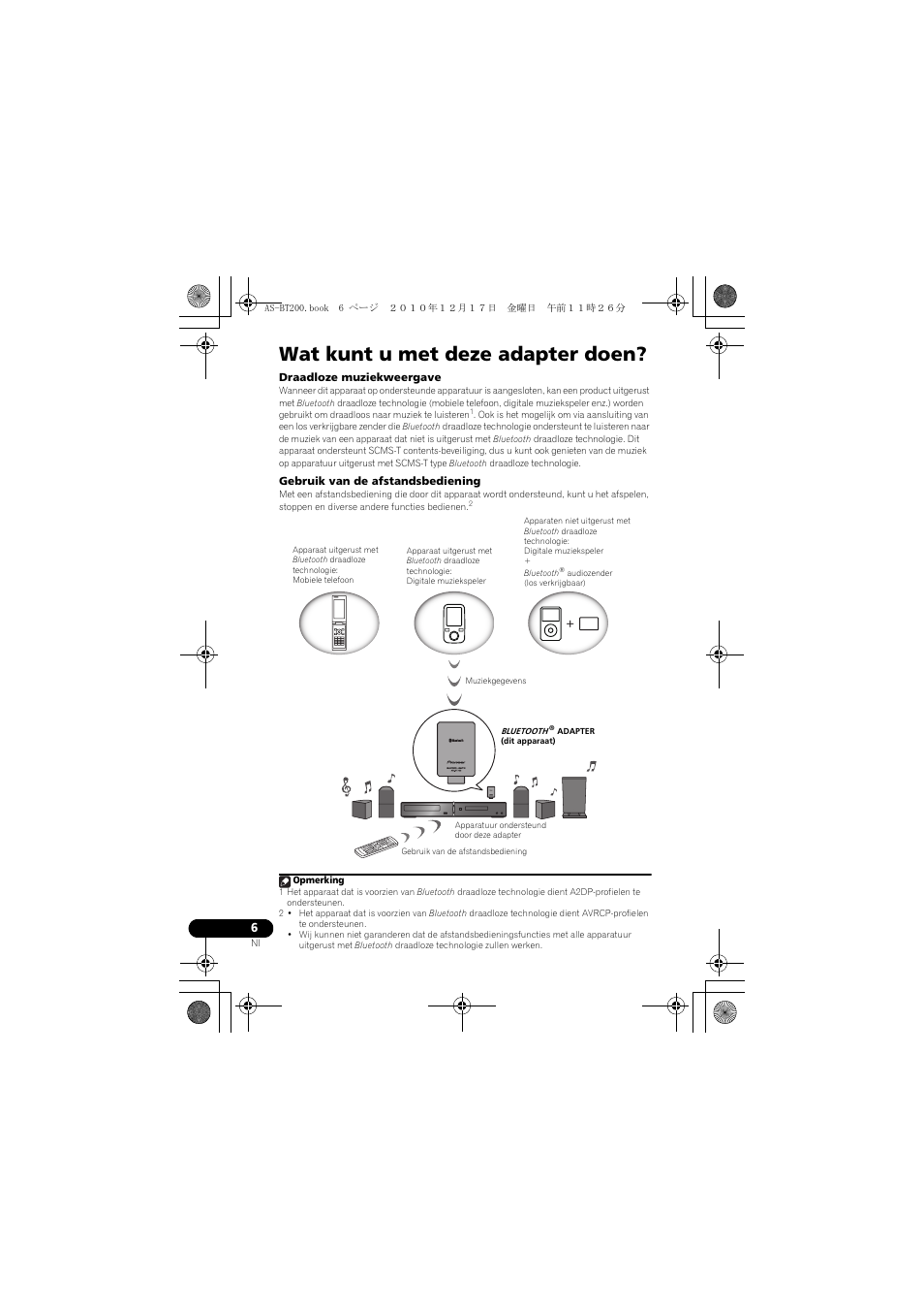 Wat kunt u met deze adapter doen | Pioneer AS-BT200 User Manual | Page 38 / 60