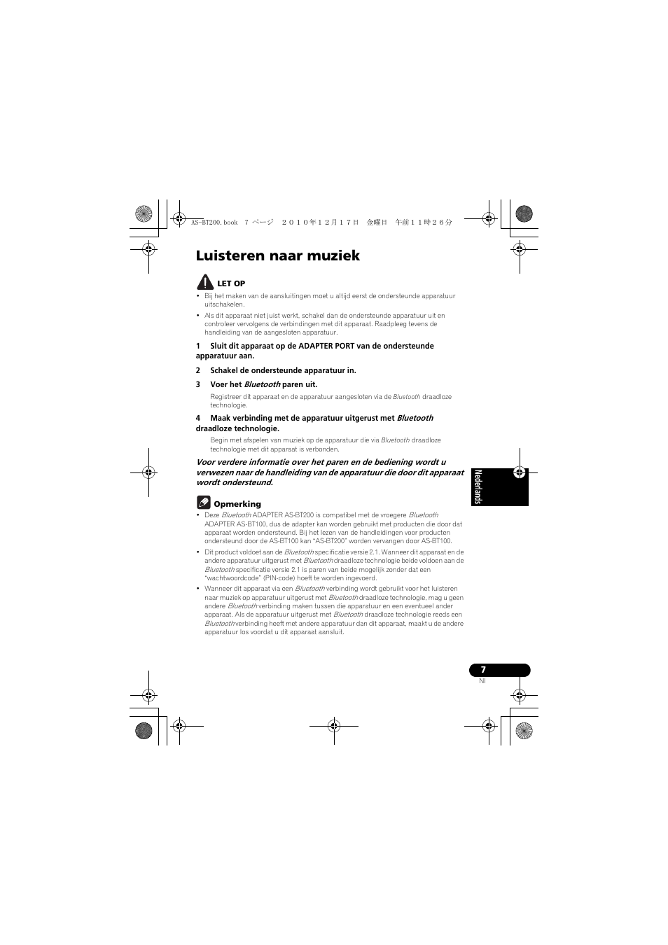 Luisteren naar muziek | Pioneer AS-BT200 User Manual | Page 39 / 60