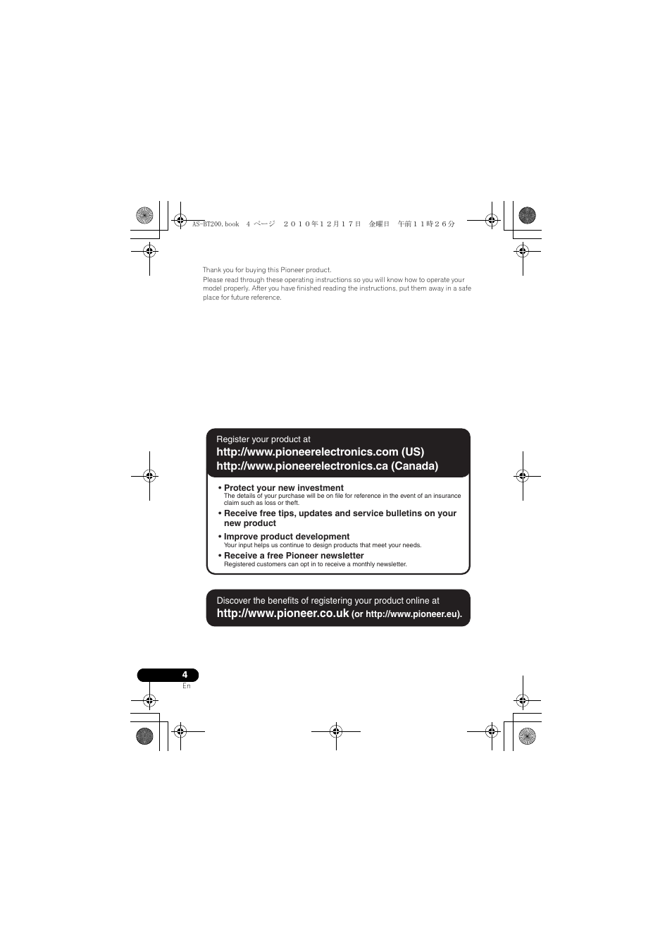 Pioneer AS-BT200 User Manual | Page 4 / 60