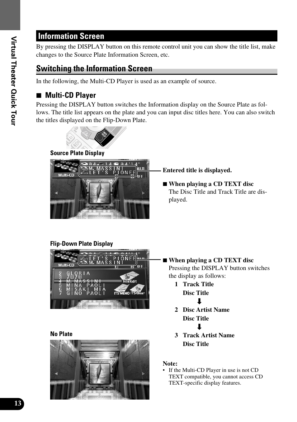 Information screen, Switching the information screen, 7 multi-cd player | Pioneer AVM-P8000R User Manual | Page 14 / 100