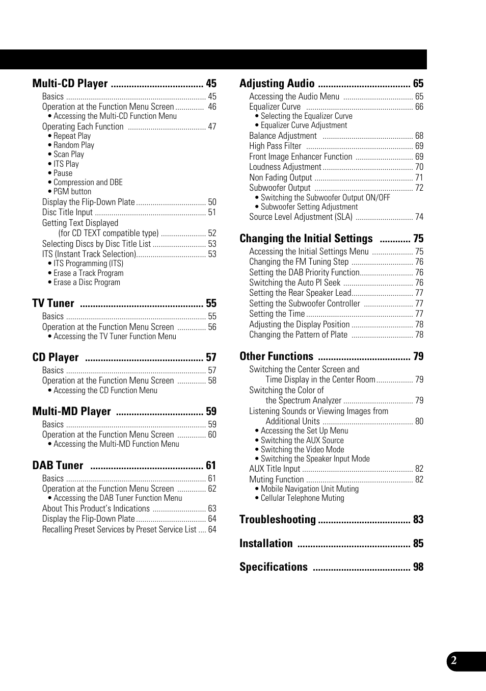 Pioneer AVM-P8000R User Manual | Page 3 / 100