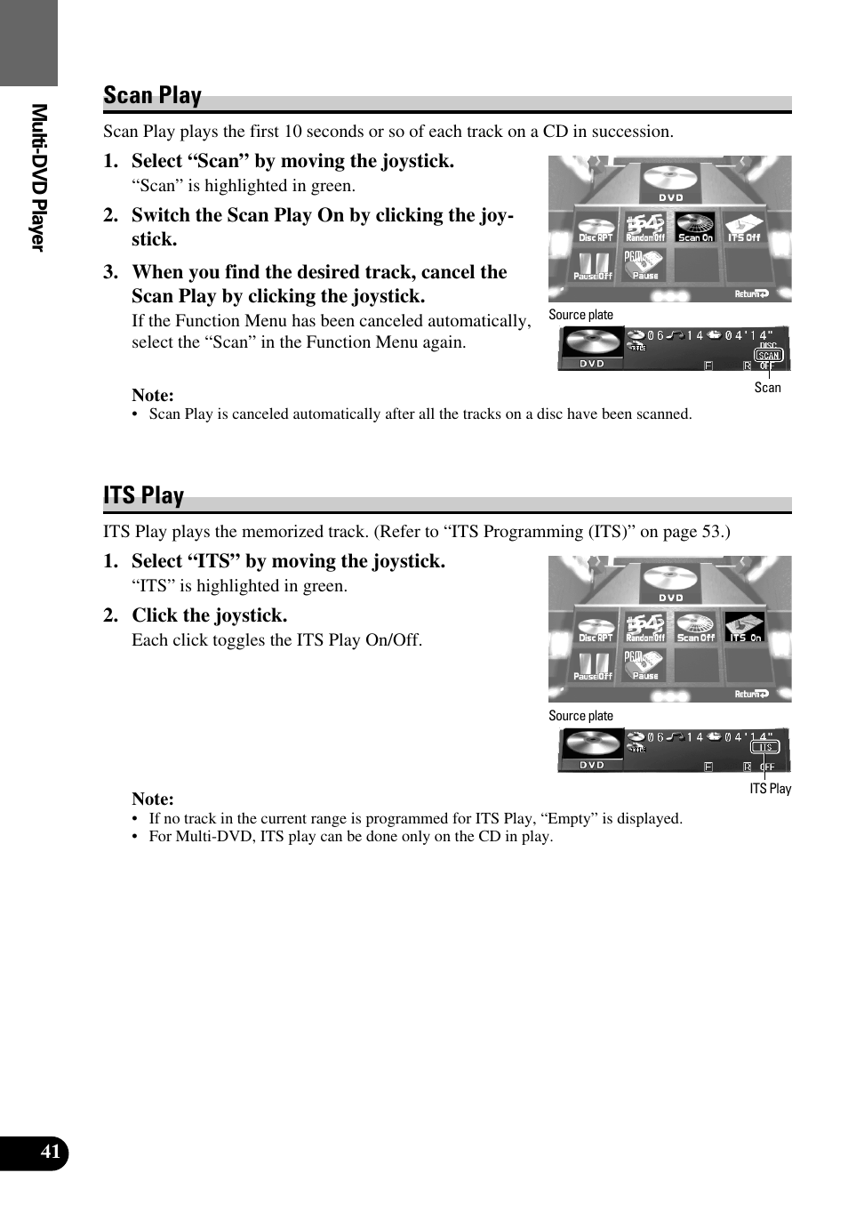 Scan play • its play, Scan play, Its play | Pioneer AVM-P8000R User Manual | Page 42 / 100