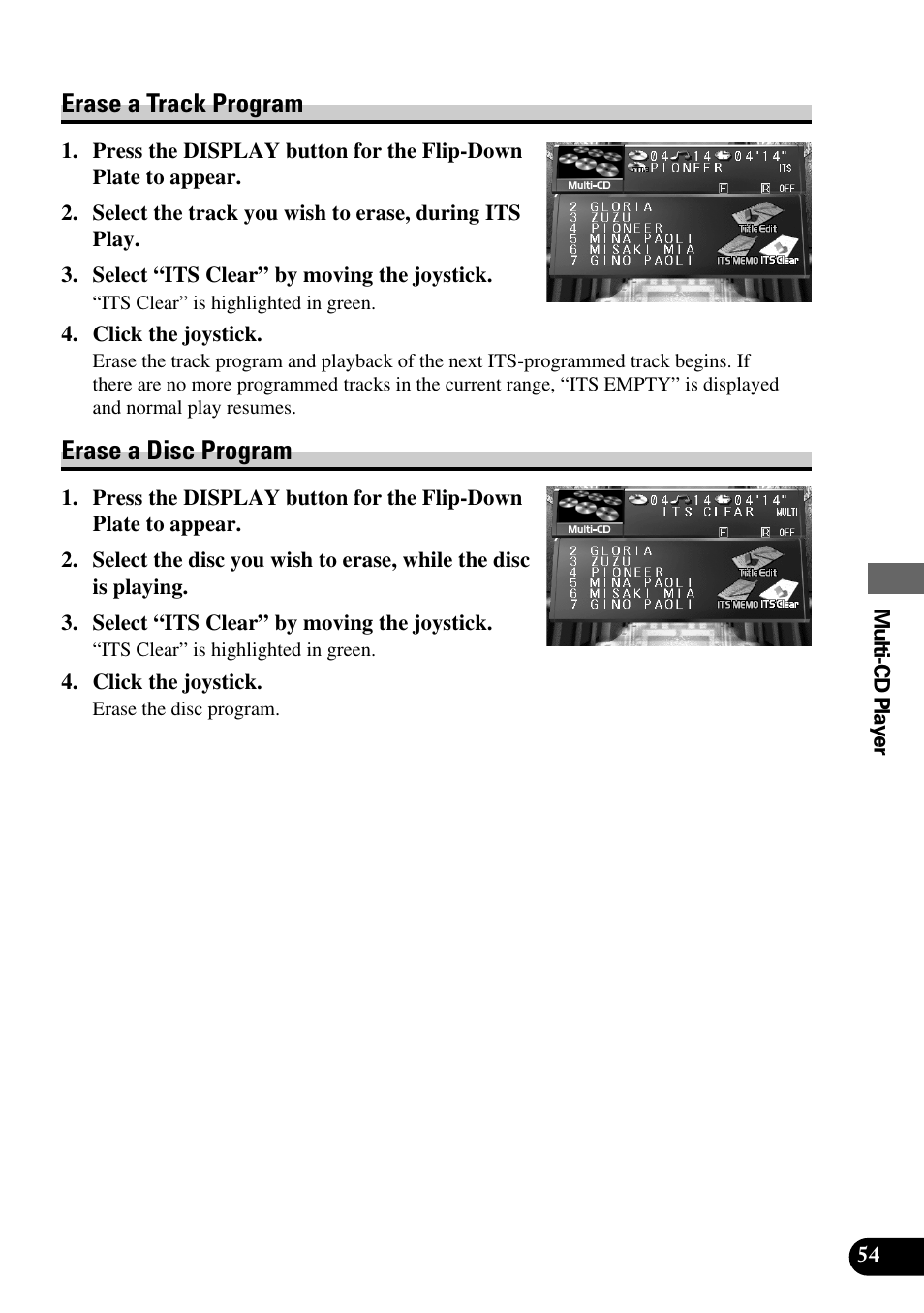 Erase a track program • erase a disc program, Erase a track program, Erase a disc program | Pioneer AVM-P8000R User Manual | Page 55 / 100