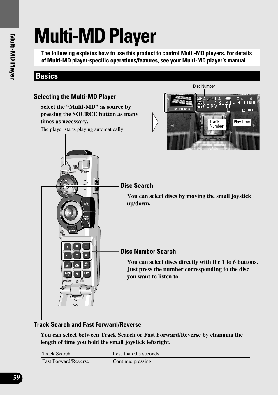 Multi-md player, Basics | Pioneer AVM-P8000R User Manual | Page 60 / 100