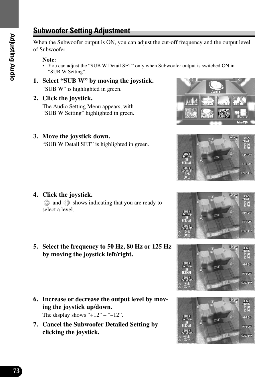 Subwoofer setting adjustment | Pioneer AVM-P8000R User Manual | Page 74 / 100
