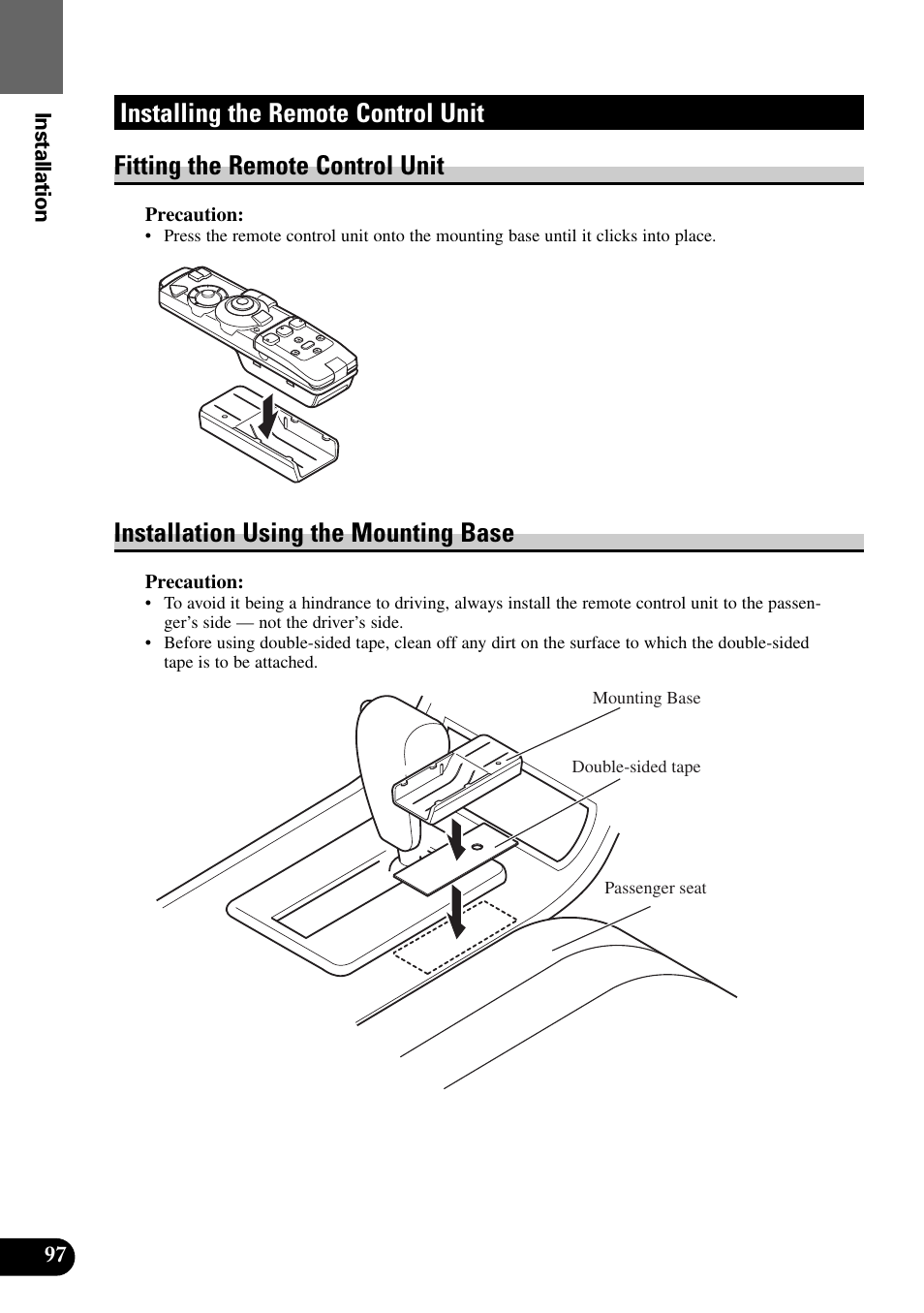 Installation using the mounting base | Pioneer AVM-P8000R User Manual | Page 98 / 100