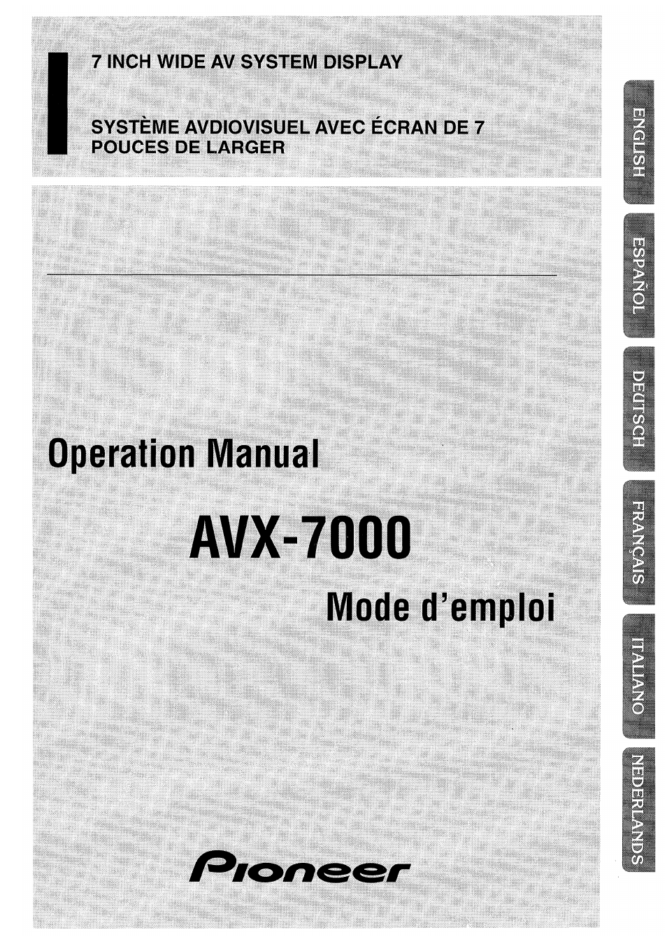 Pioneer AVX-7000 User Manual | 100 pages