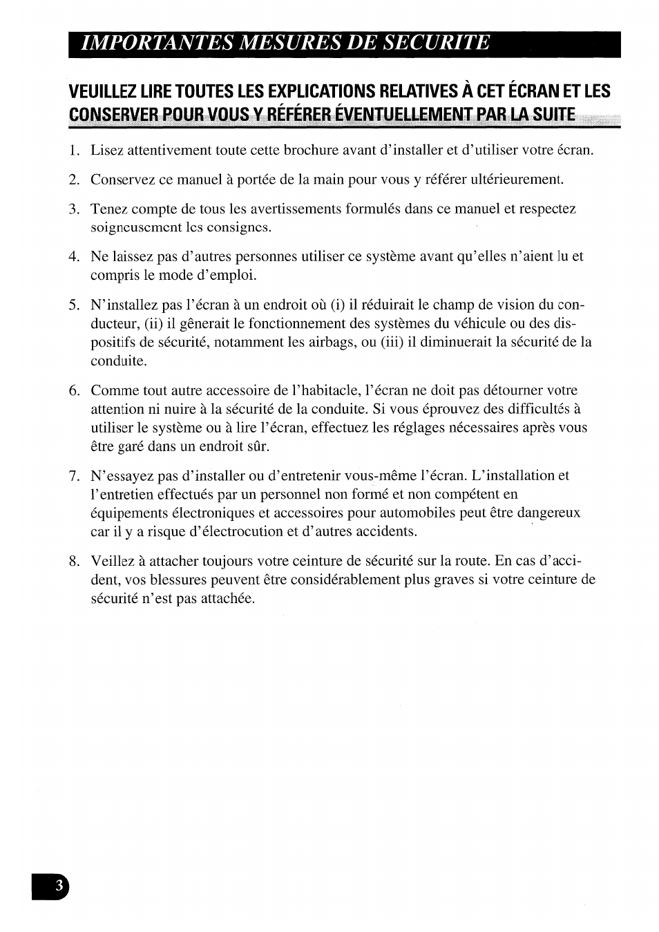 Importantes mesures de securite | Pioneer AVX-7000 User Manual | Page 52 / 100