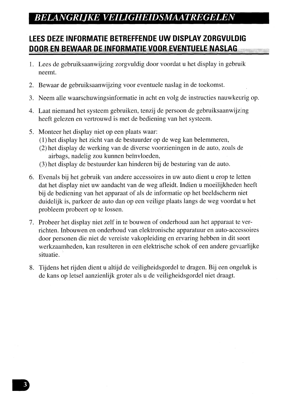 Belangrijkeveiligheidsmaatregelen | Pioneer AVX-7000 User Manual | Page 84 / 100