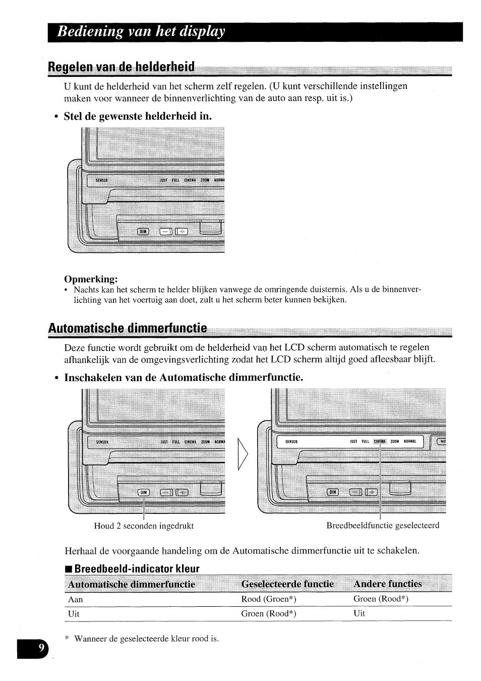 Regelen van de helderheid, Automatische dimmerfunctie, Inschakelen van de automatische dimmerfunctie | Bediening van het display | Pioneer AVX-7000 User Manual | Page 90 / 100