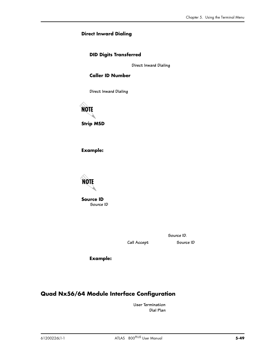 Quad nx56/64 module interface configuration | ADTRAN ATLAS 800PLUS User Manual | Page 101 / 166
