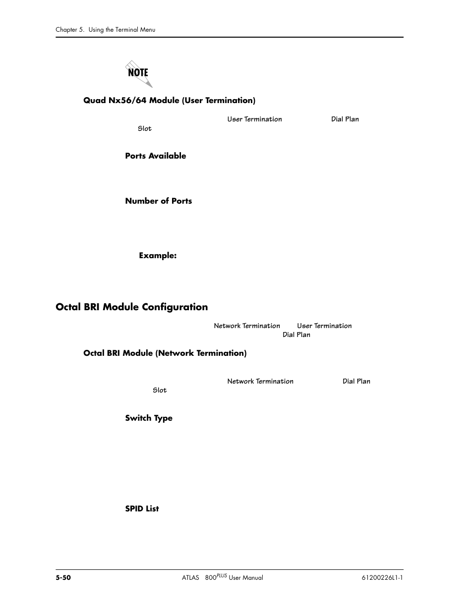 Octal bri module configuration | ADTRAN ATLAS 800PLUS User Manual | Page 102 / 166