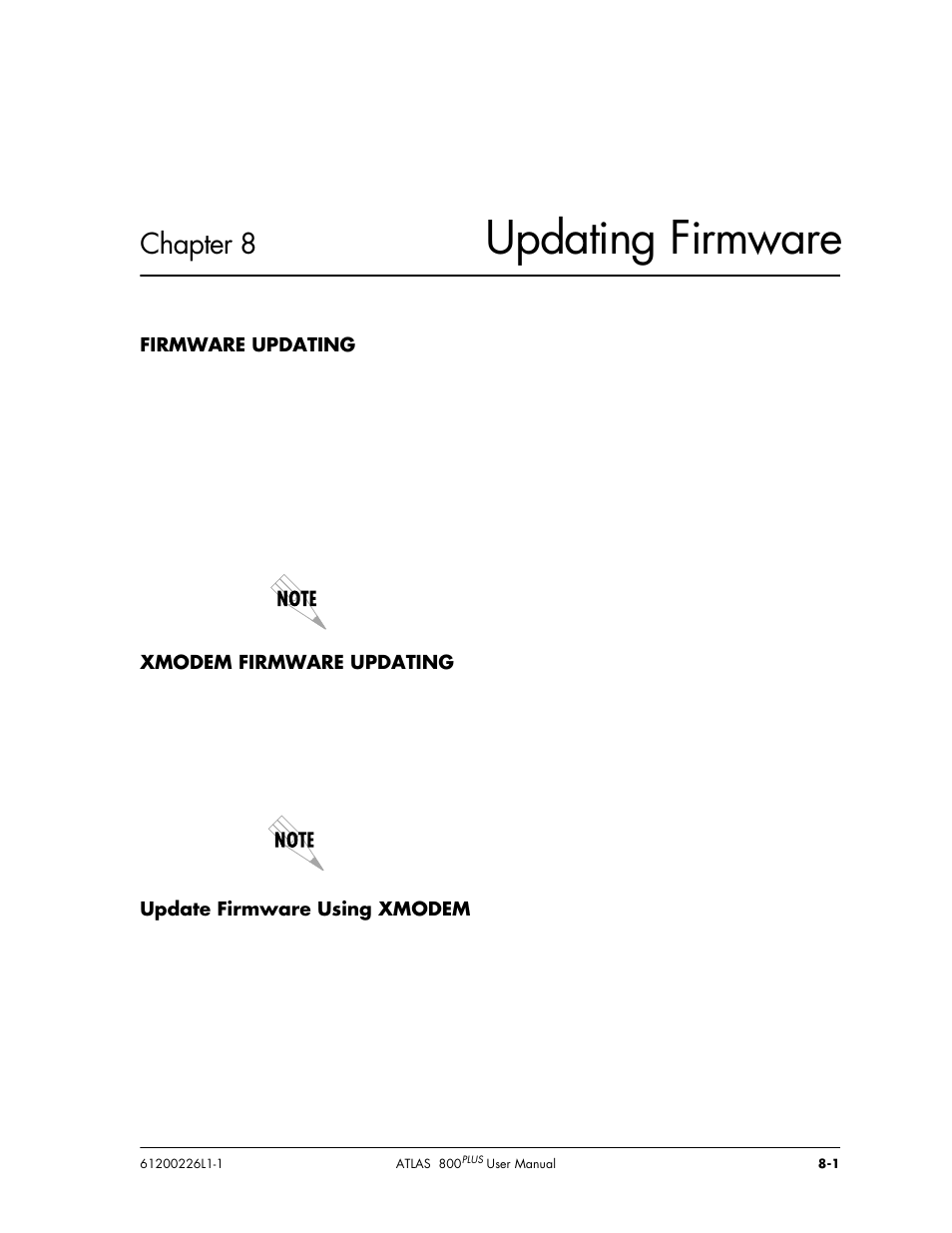 Updating firmware, Chapter 8 | ADTRAN ATLAS 800PLUS User Manual | Page 117 / 166