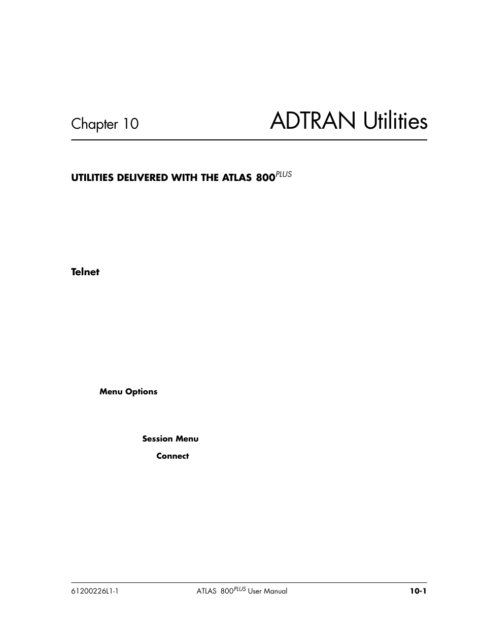 Adtran utilities, Chapter 10 | ADTRAN ATLAS 800PLUS User Manual | Page 129 / 166