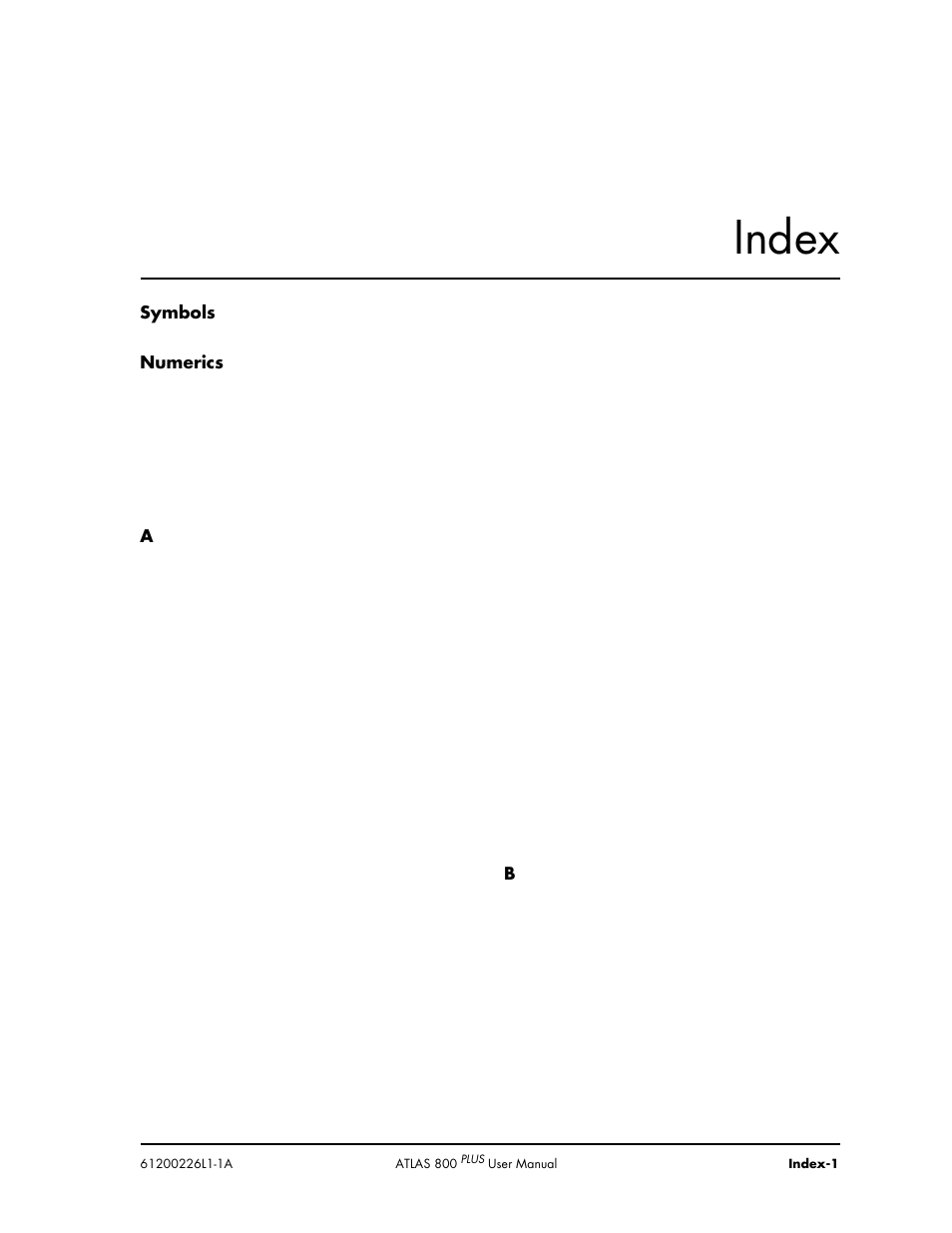 Index | ADTRAN ATLAS 800PLUS User Manual | Page 153 / 166