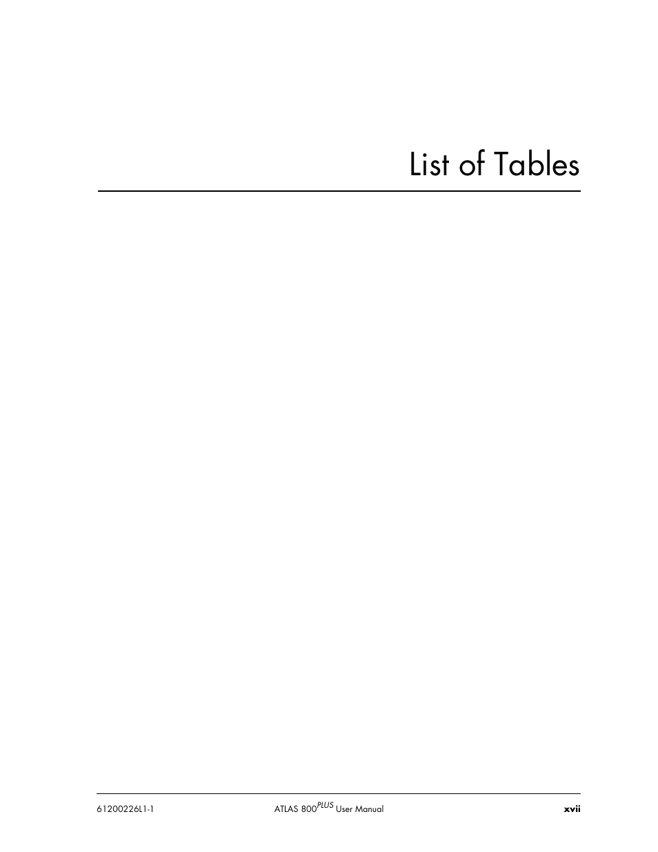 List of tables | ADTRAN ATLAS 800PLUS User Manual | Page 17 / 166