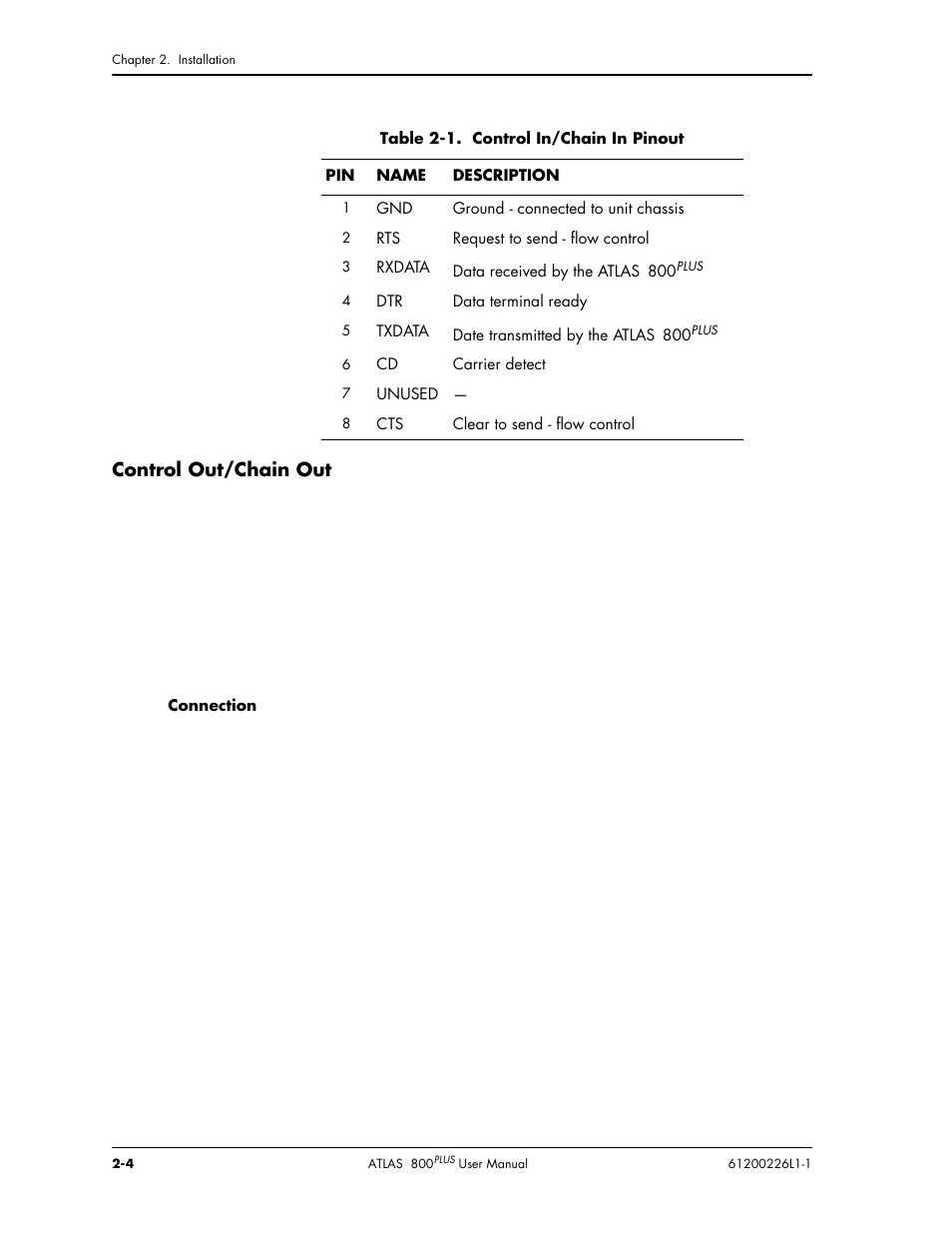 Control out/chain out | ADTRAN ATLAS 800PLUS User Manual | Page 30 / 166