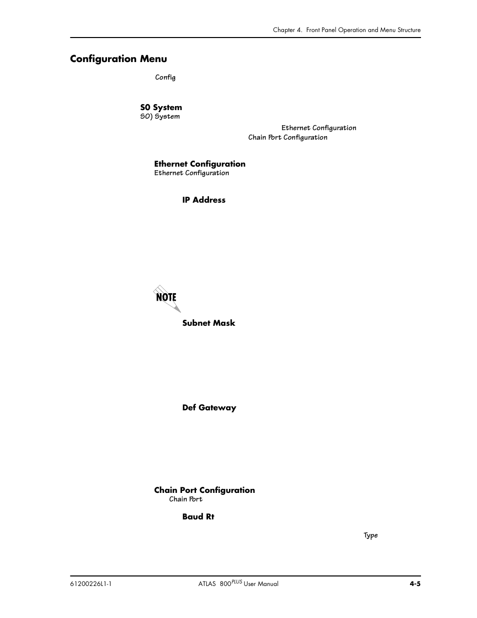 Configuration menu | ADTRAN ATLAS 800PLUS User Manual | Page 47 / 166