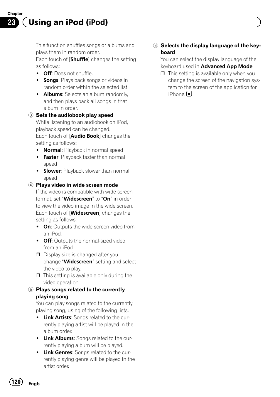 23 using an ipod (ipod) | Pioneer AVIC-F8430BT User Manual | Page 120 / 208