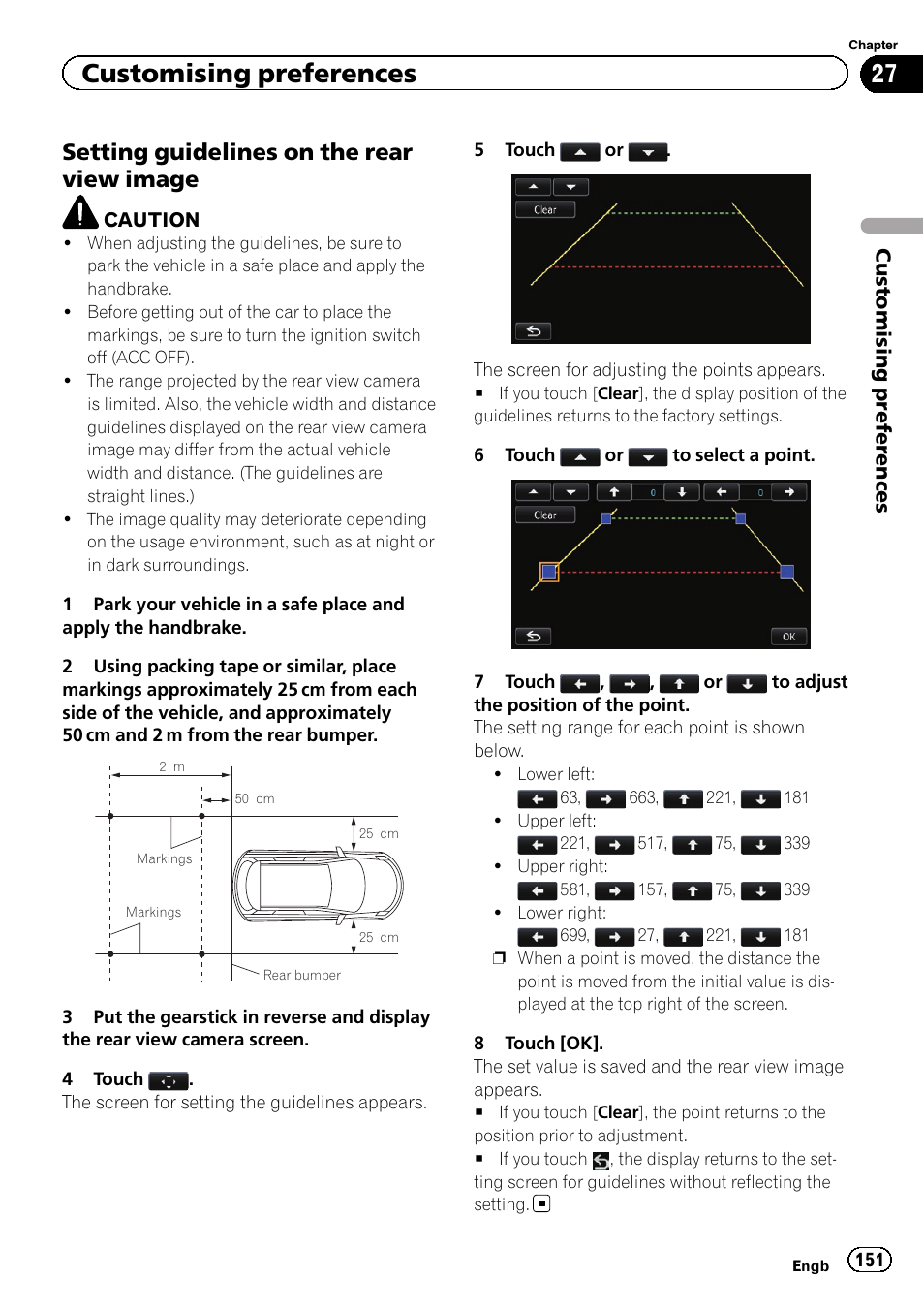 Setting guidelines on the rear view, Image, Customising preferences | Setting guidelines on the rear view image | Pioneer AVIC-F8430BT User Manual | Page 151 / 208