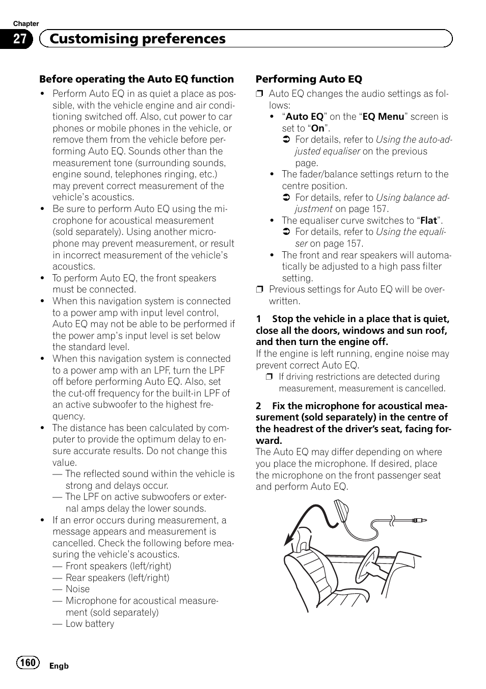27 customising preferences | Pioneer AVIC-F8430BT User Manual | Page 160 / 208