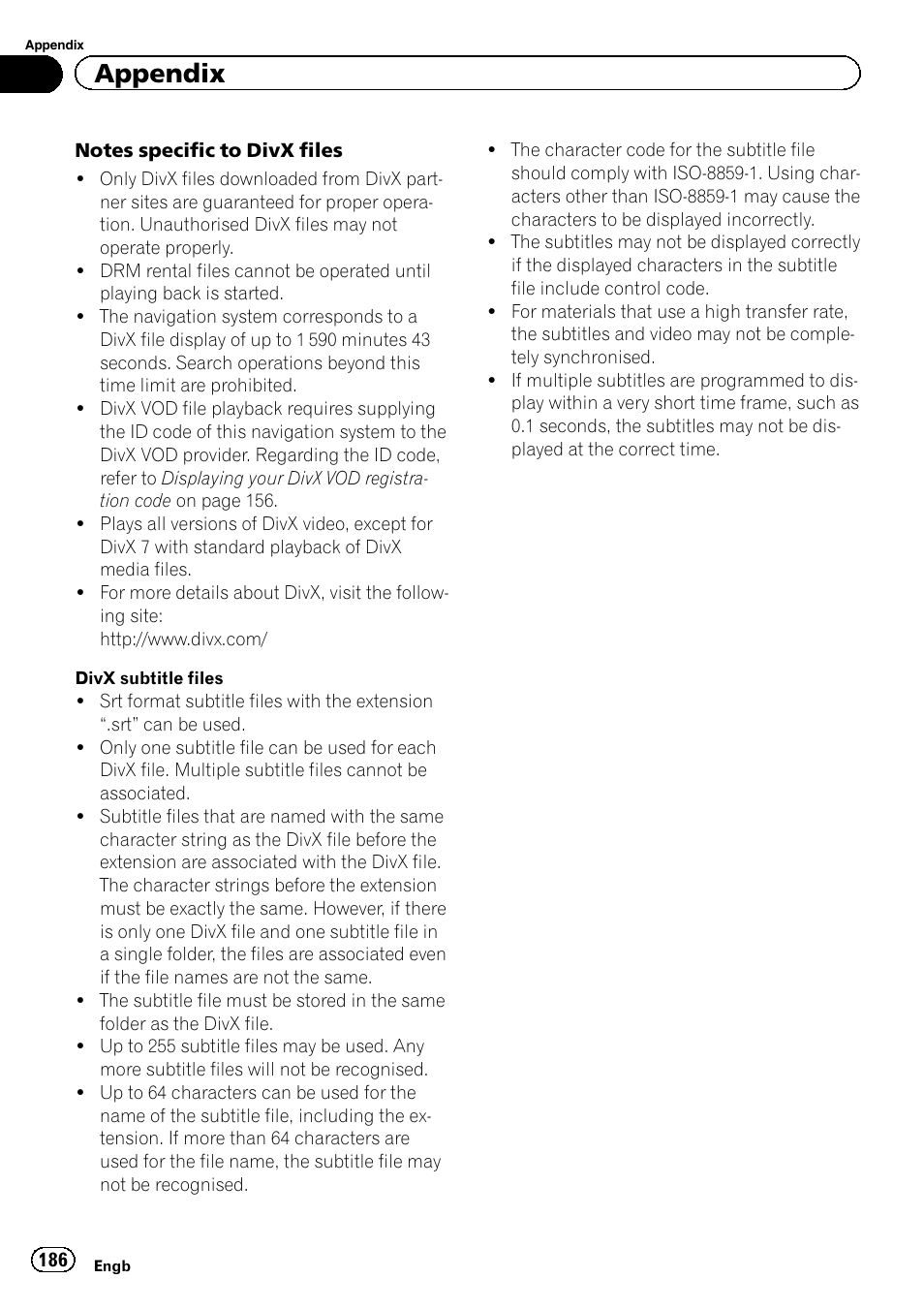 Appendix | Pioneer AVIC-F8430BT User Manual | Page 186 / 208