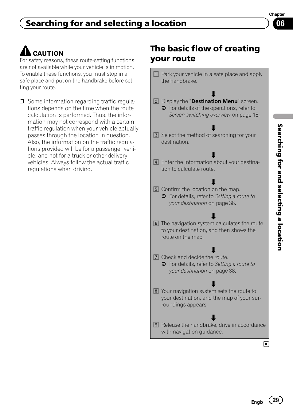 The basic flow of creating your route, Searching for and selecting a location | Pioneer AVIC-F8430BT User Manual | Page 29 / 208