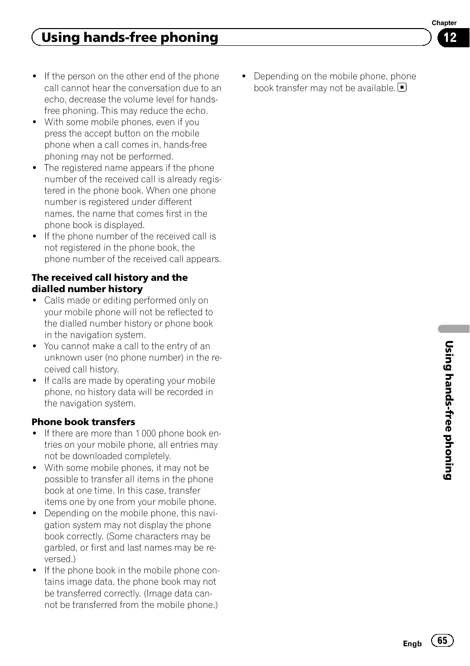 Using hands-free phoning | Pioneer AVIC-F8430BT User Manual | Page 65 / 208