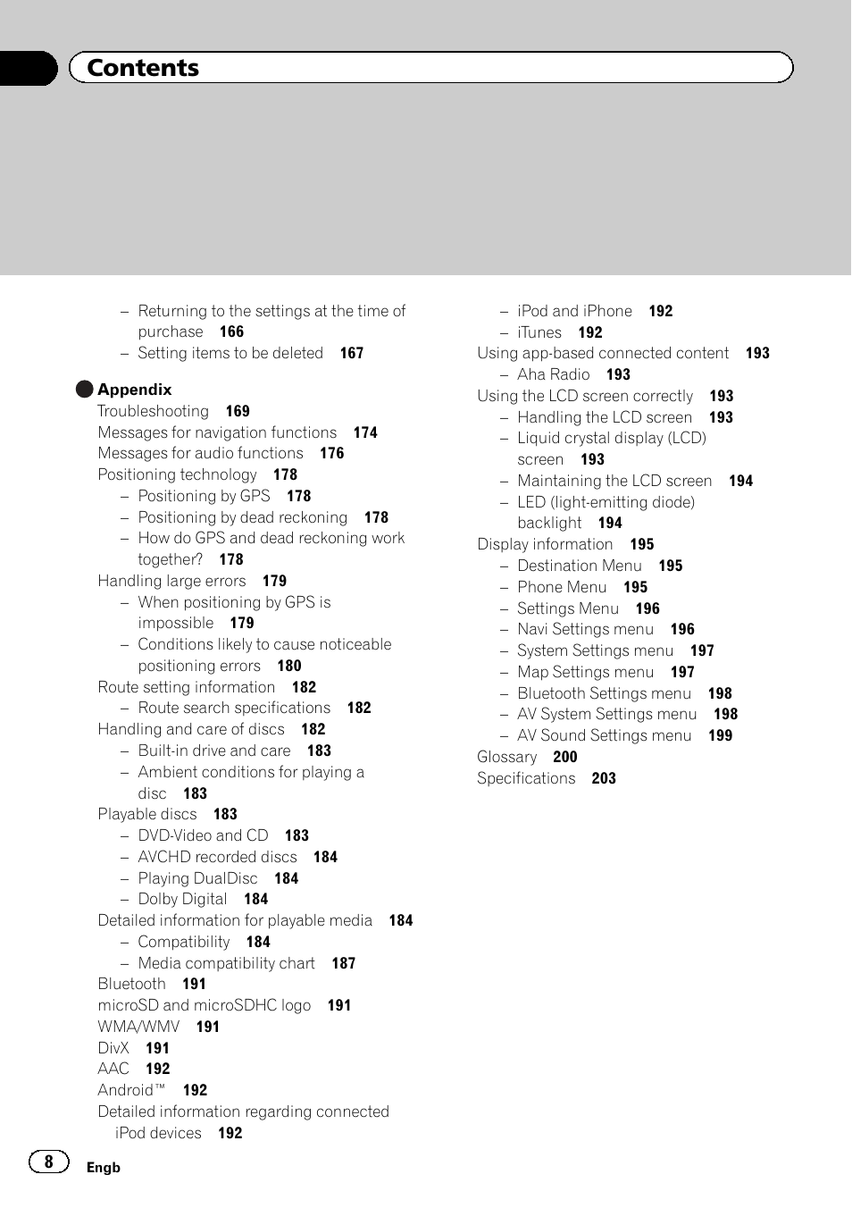 Pioneer AVIC-F8430BT User Manual | Page 8 / 208