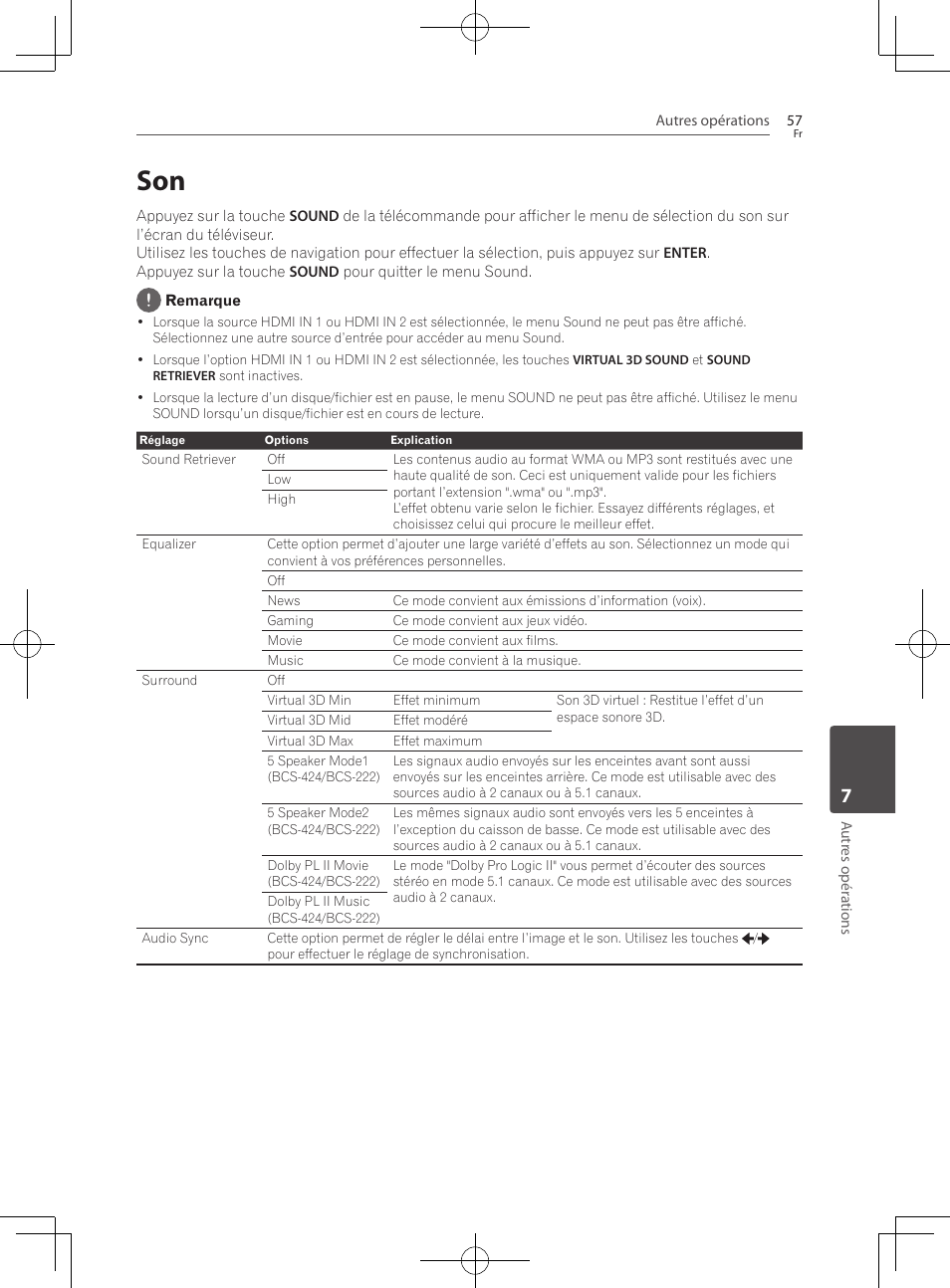 57 son | Pioneer BCS-222 User Manual | Page 133 / 468