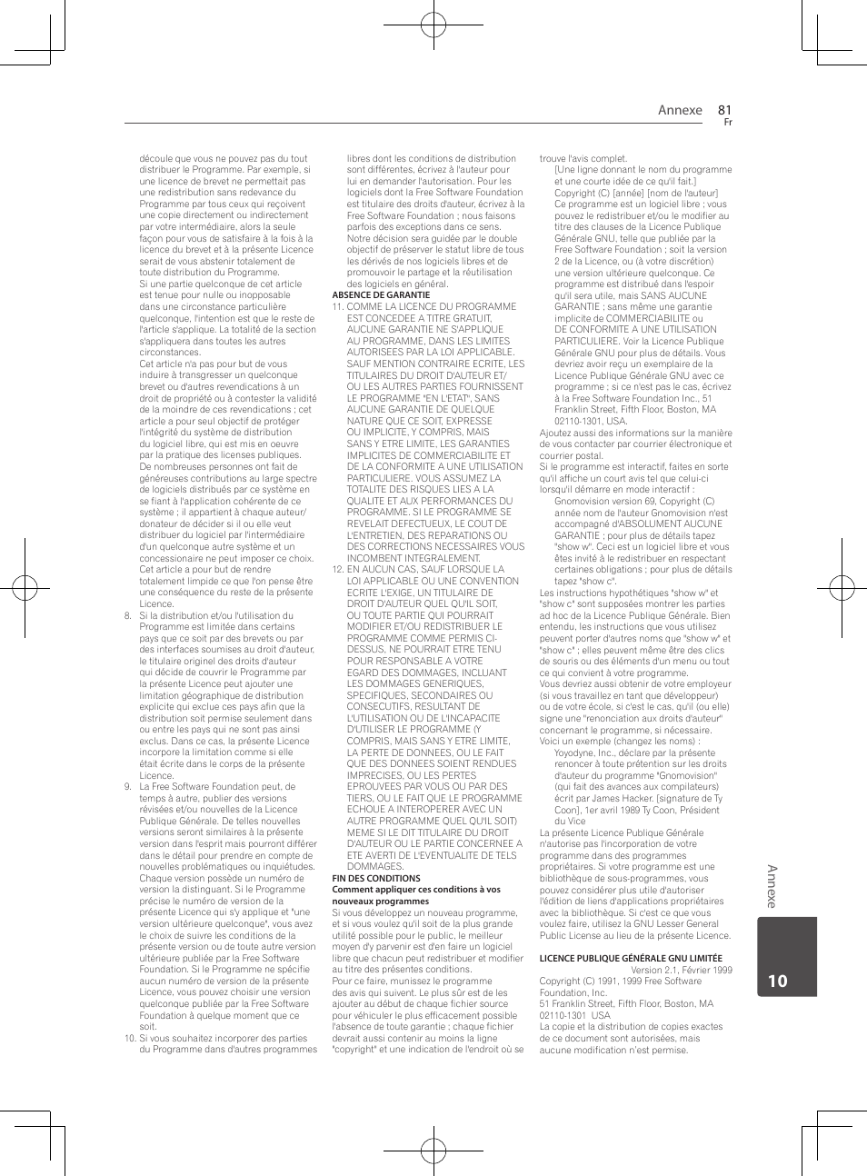 Annexe 81, An nex e | Pioneer BCS-222 User Manual | Page 157 / 468
