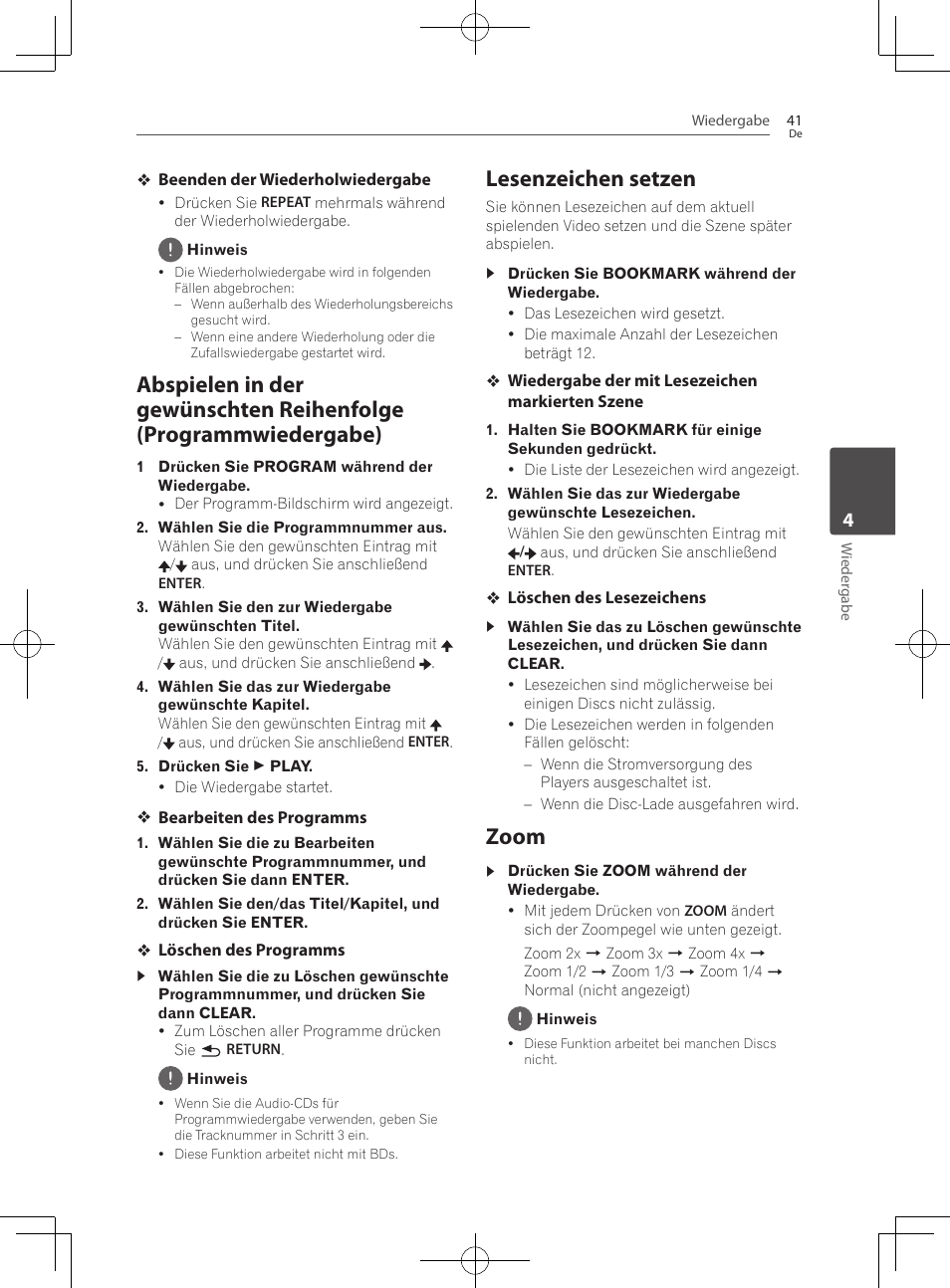Lesenzeichen setzen, 41 – zoom, Zoom | Pioneer BCS-222 User Manual | Page 201 / 468