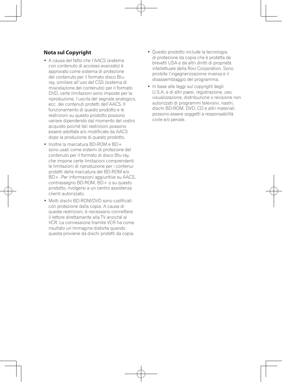 Nota sul copyright | Pioneer BCS-222 User Manual | Page 240 / 468