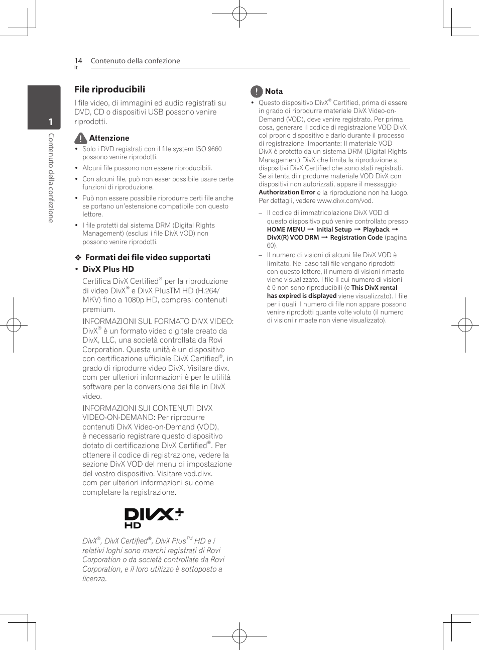 File riproducibili, Formati dei file video supportati | Pioneer BCS-222 User Manual | Page 250 / 468