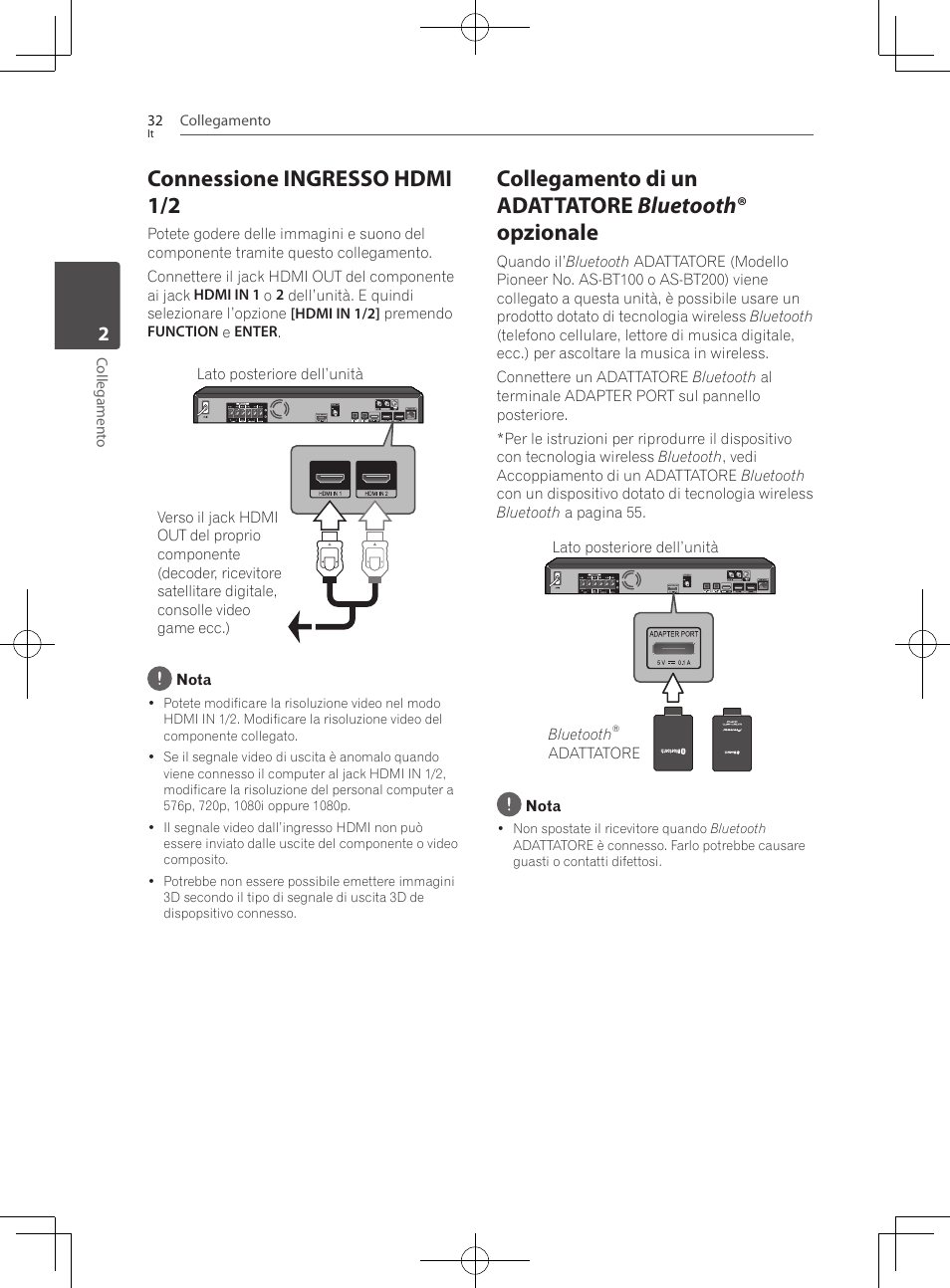 Connessione ingresso hdmi 1/2 | Pioneer BCS-222 User Manual | Page 268 / 468